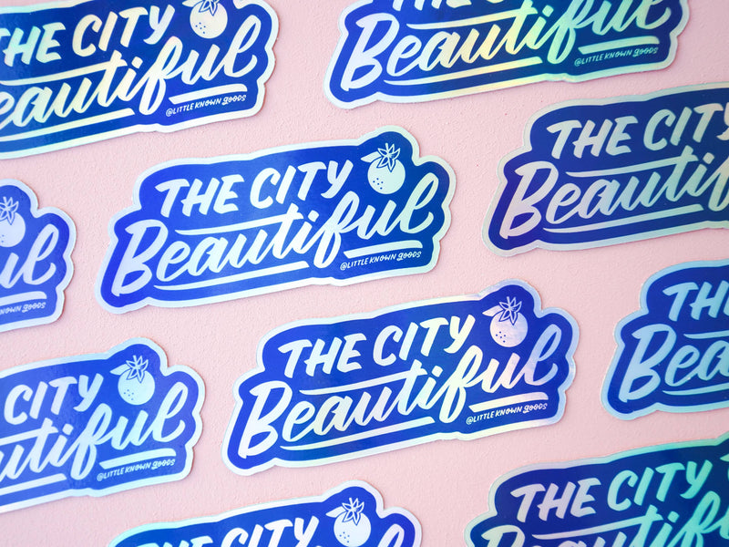 City Beautiful Holographic Sticker