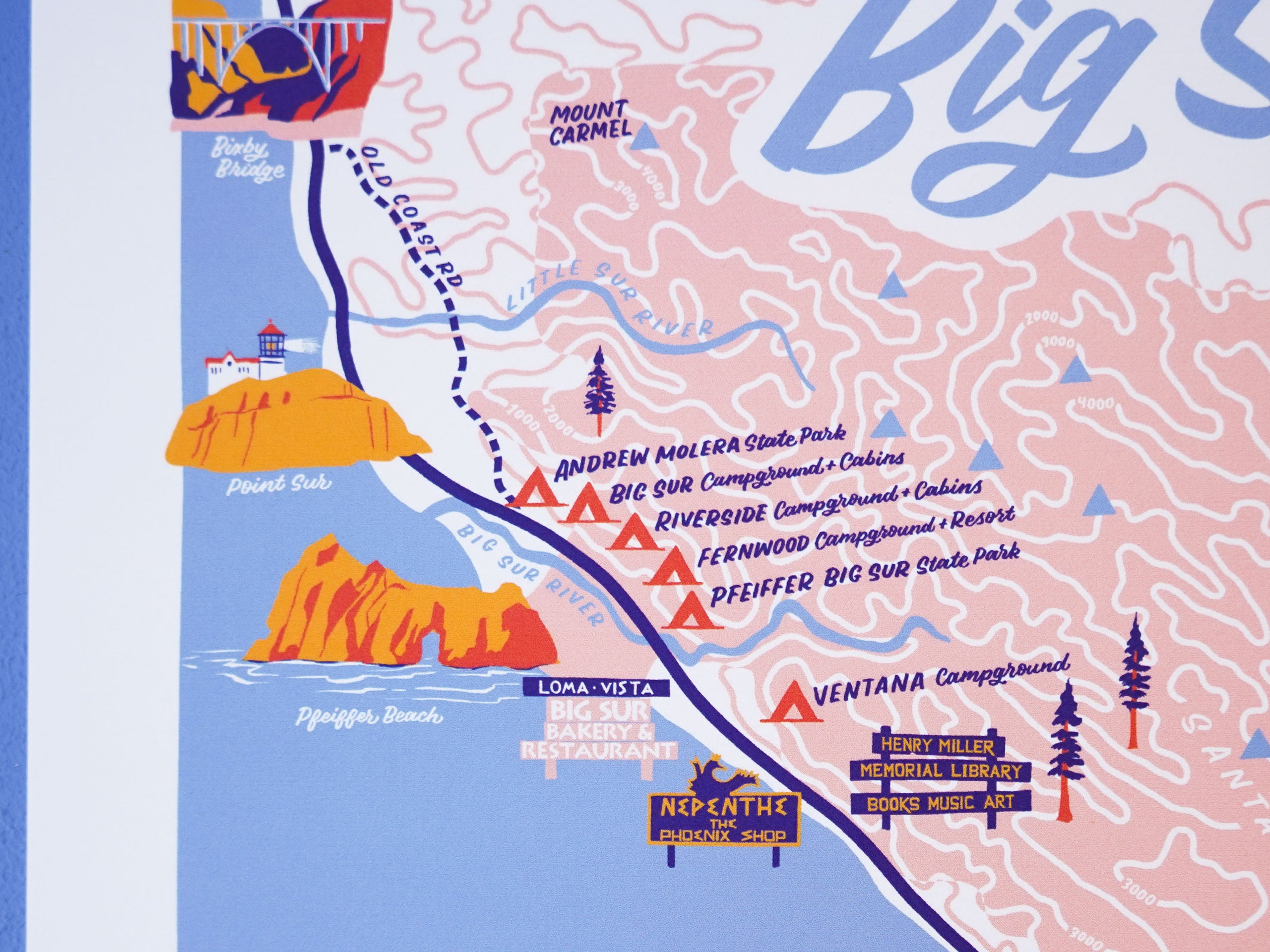 Big Sur Map - 11x14"