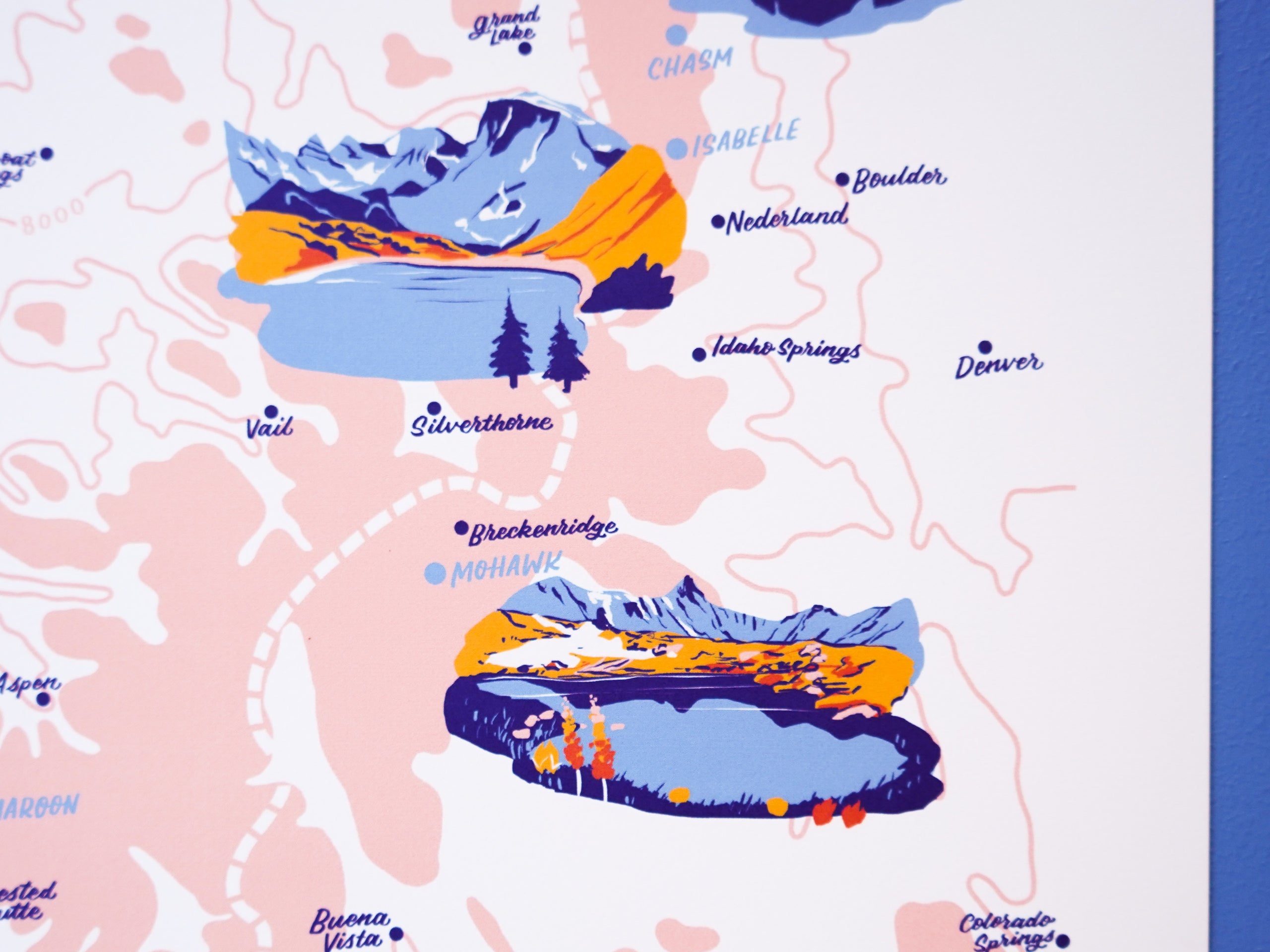 Colorado Alpine Lakes Map - 11x14"