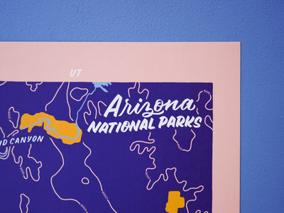 Arizona National Parks Map - 8x10"