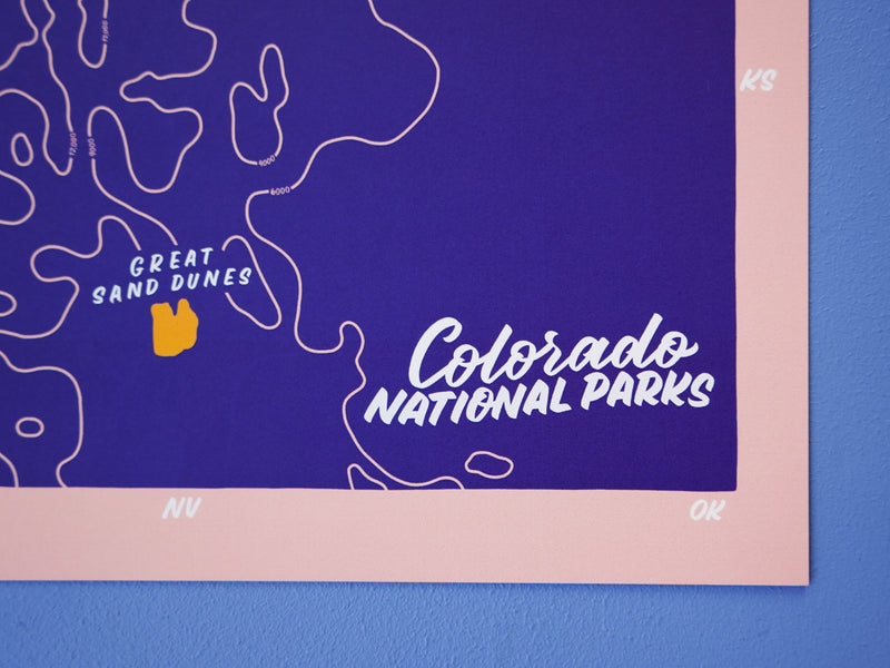 Colorado National Parks Map - 8x10"
