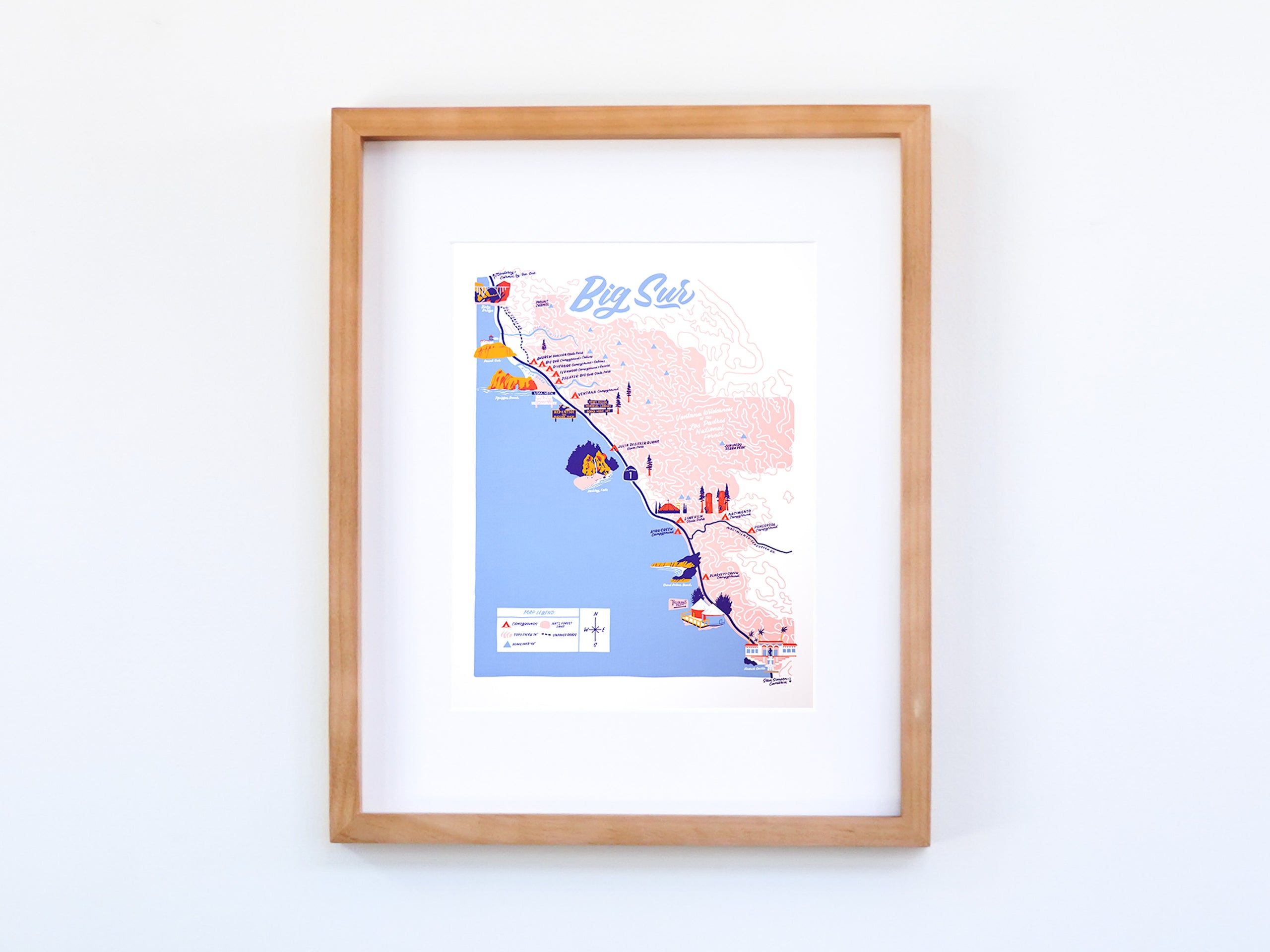 Big Sur Map - 11x14"