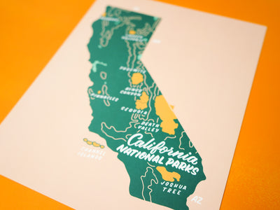 California National Parks Map - 8x10"