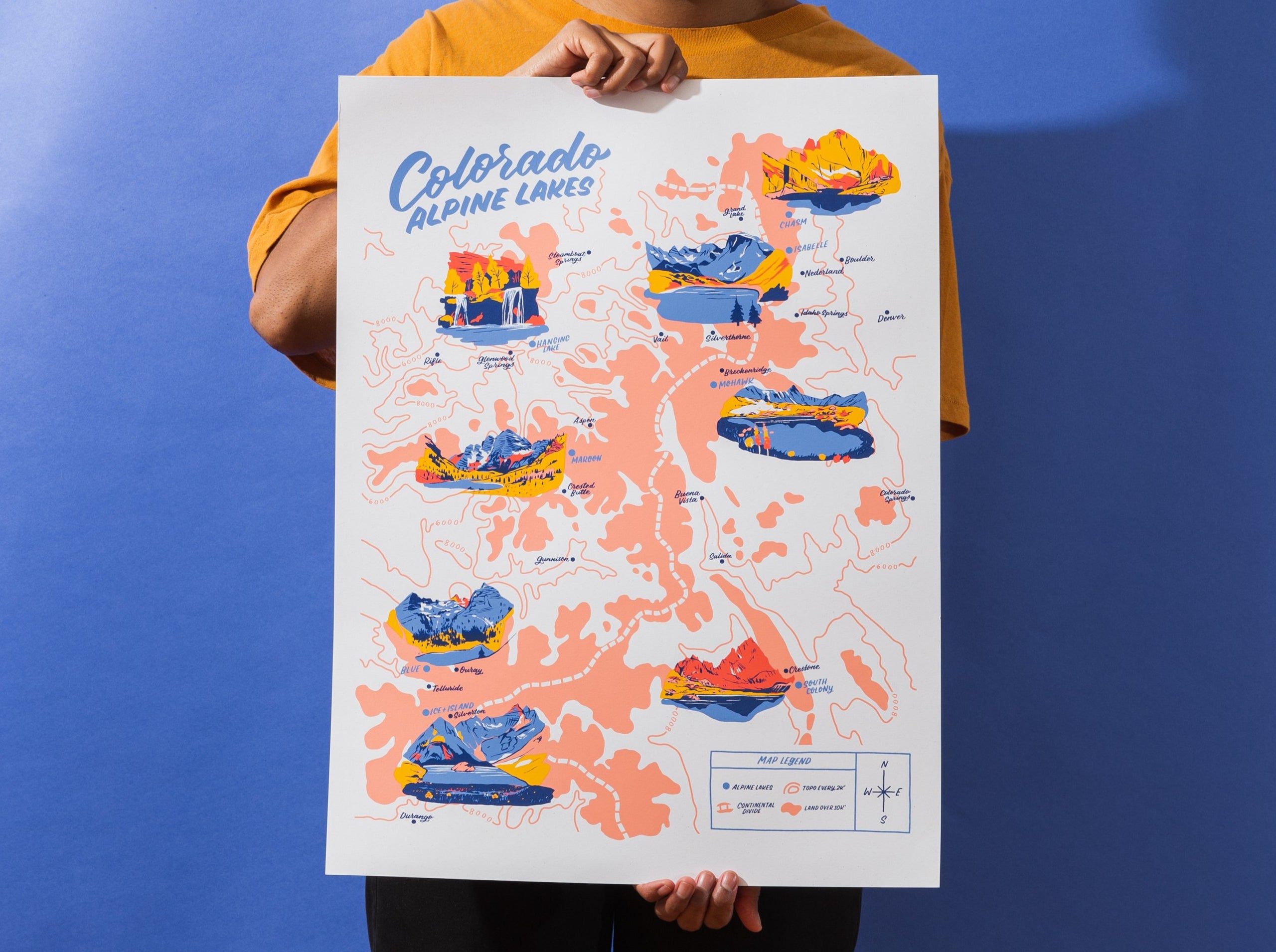 Colorado Alpine Lakes Screen Printed 18x24" poster